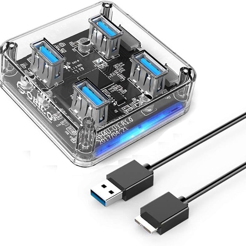 Bộ Hub Chia USB 3.0 - 4 cổng trong suốt