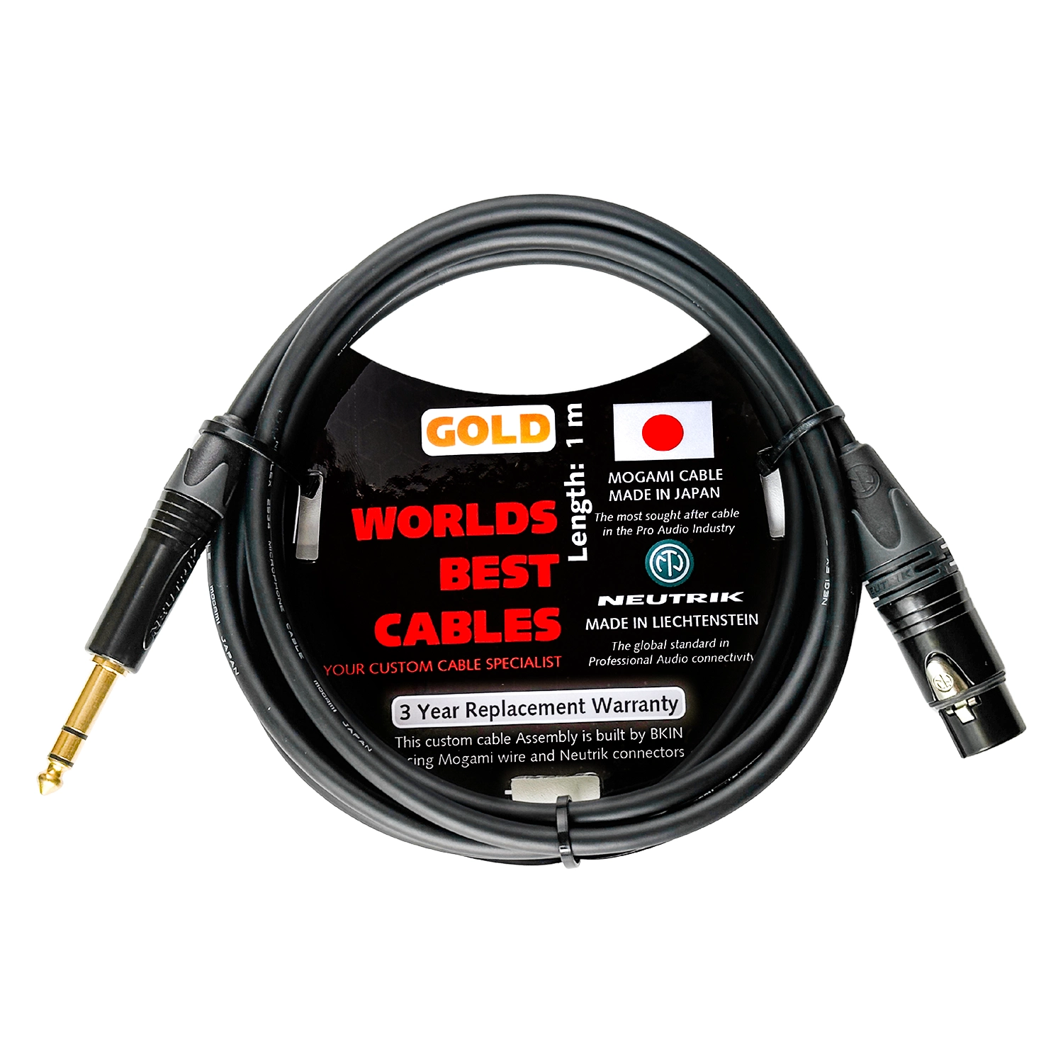 Dây Mogami Gold Neutrik XLR Ra 6 Ly Balance - Preamp 1/2/3/5/7/10 mét