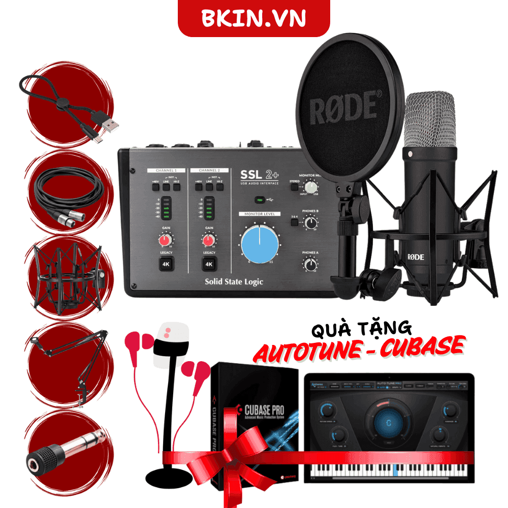 Combo Thu Âm SSL 2+ Mic NT1 Signature Rode