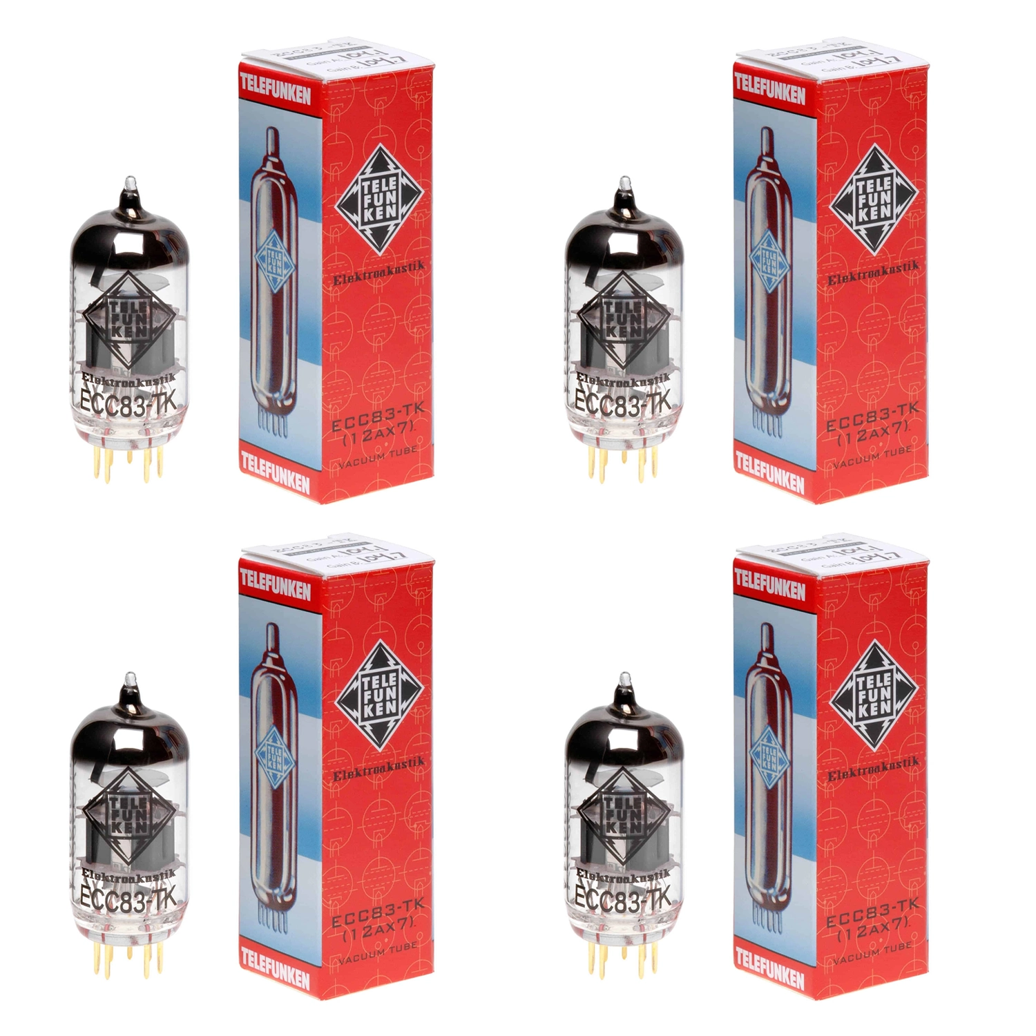 Bóng Tube 12Ax7 ECC83-TK Matched Quad Telefunken